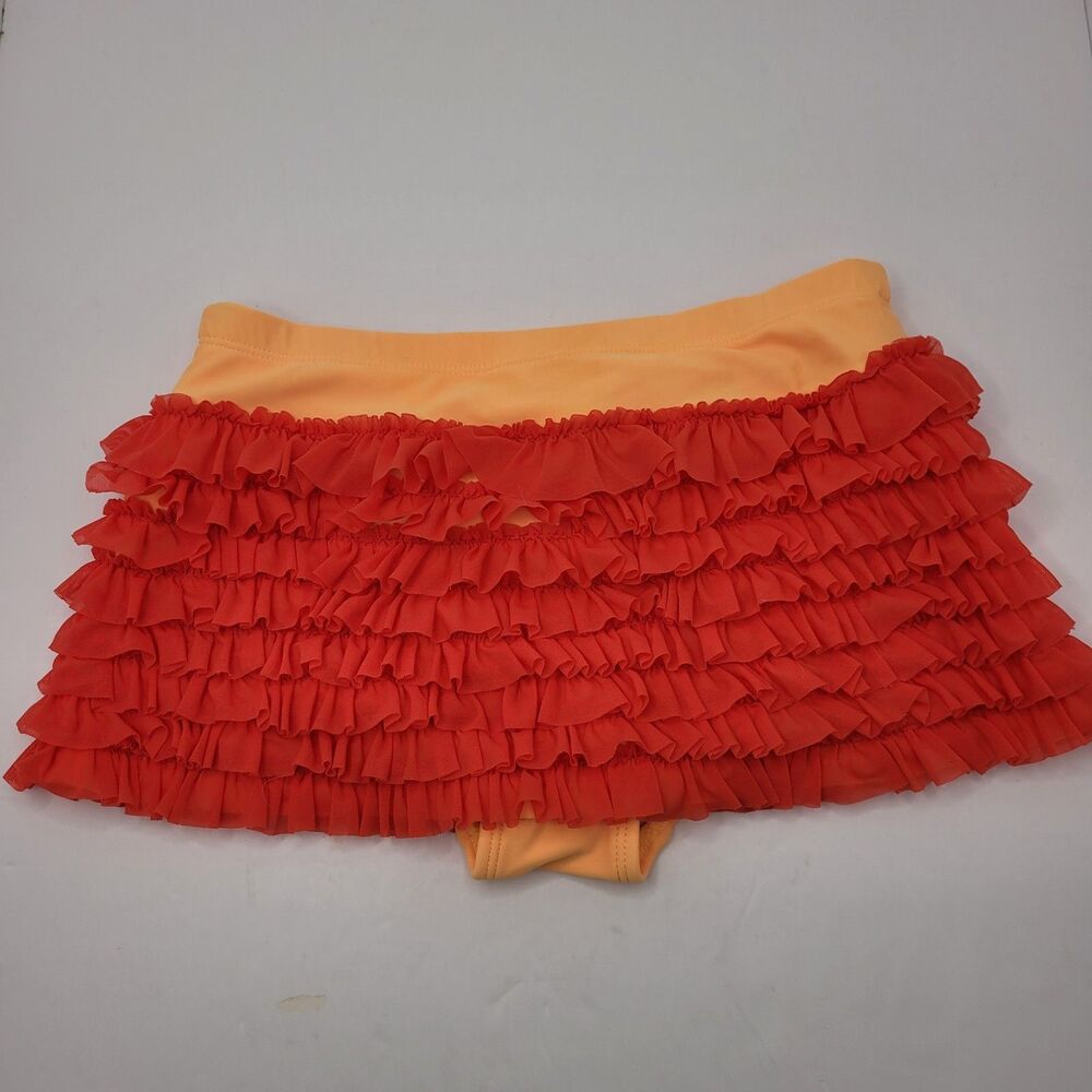 Hannah Anderson Girls Swim Bikini Ruffled Pink Orange Summer Beach Size 10 (140)